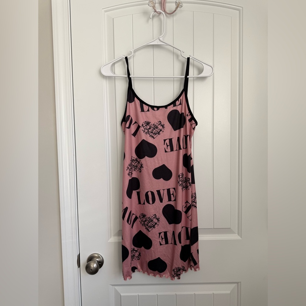 Hearts & Love Night Dress (Coral Pink)